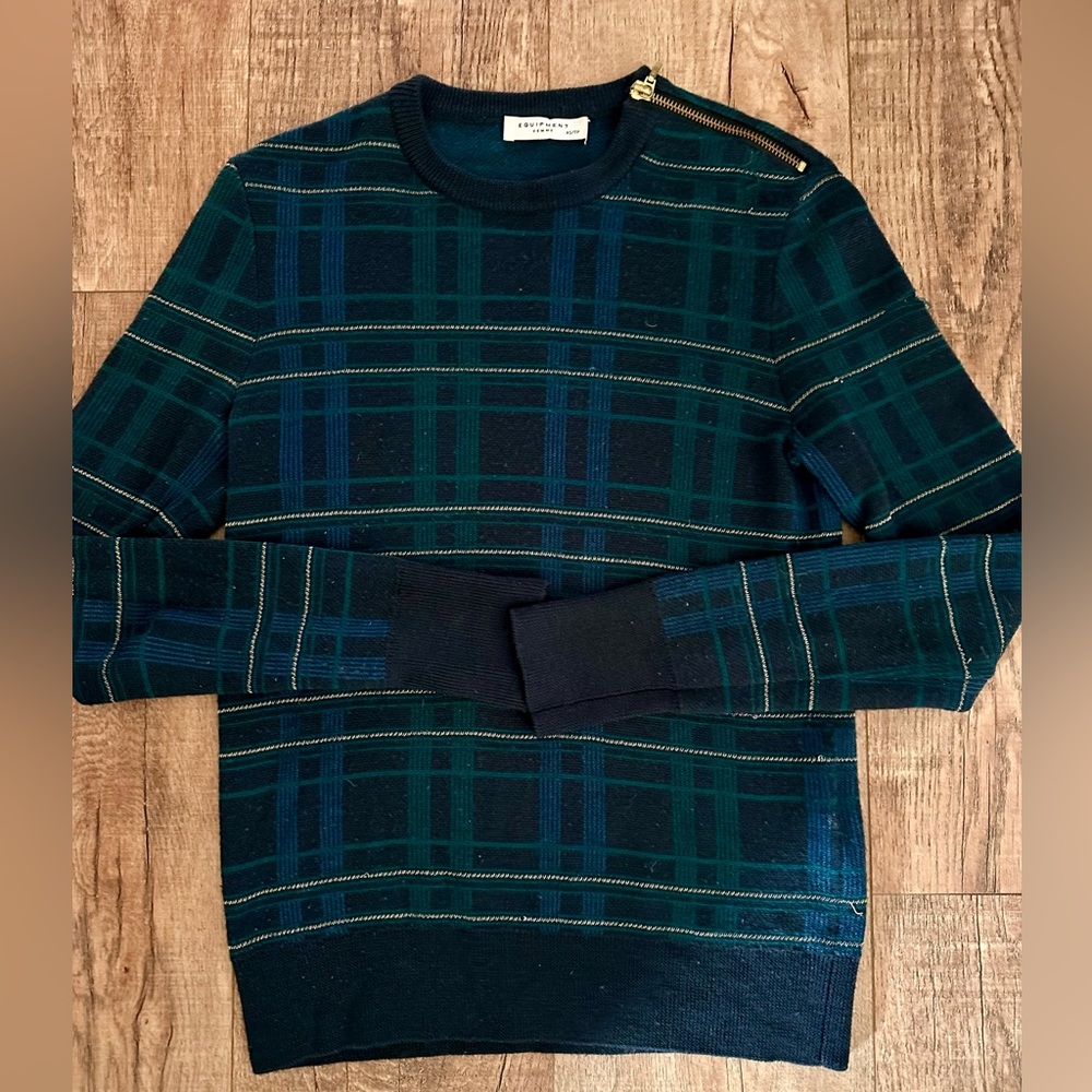 Equipment Femme Plaid Wool Sweater Size XS